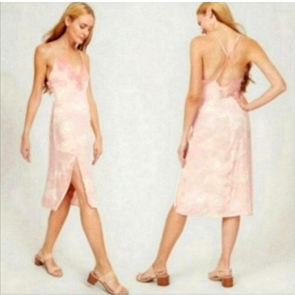 Free People Intimately Chasing Shadows Slipdress Pink Wash Combo Size Medium